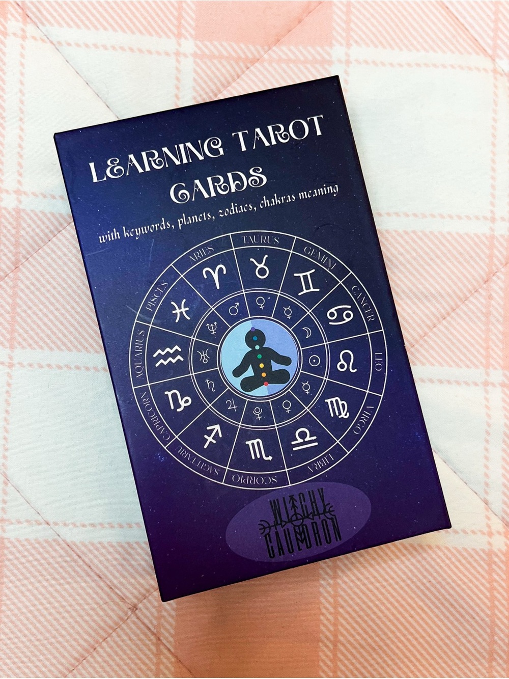 Learning Tarot Cards Box - Deep Navy with Zodiac Wheel - Picture 2 of 4
